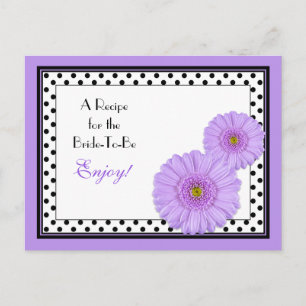 Purple Daisy Recipe Card for the Bride to Be