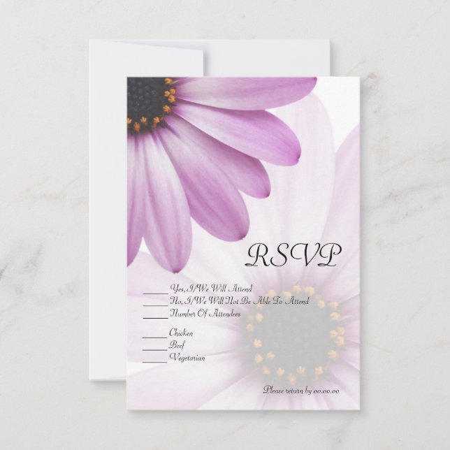 Purple Daisy RSVP Card (Front)
