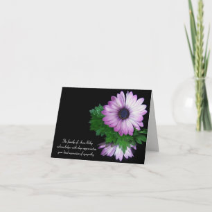 purple daisy sympathy thank you card