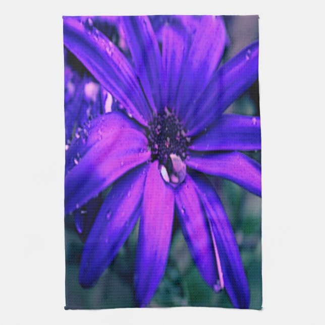 Purple Daisy Tea Towel (Vertical)