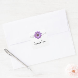 Purple Daisy Thank You Sticker