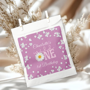 Purple Daisy Wild One 1st Birthday Favour Bag