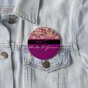 Purple Damask 7.5 Cm Round Badge