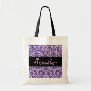PURPLE Damask Bridesmaid Wedding  Bag