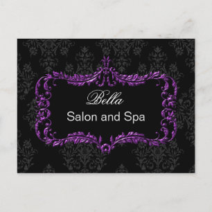 purple damask business ThankYou Cards