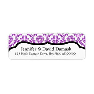 Purple Damask Fancy Address Labels