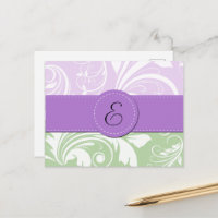 Purple Damask, Green Damask, Monogram