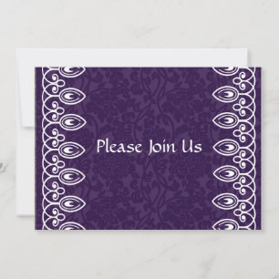 Purple Damask Invitation