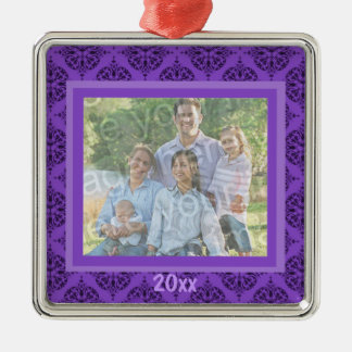 Purple Damask Keepsake Ornament