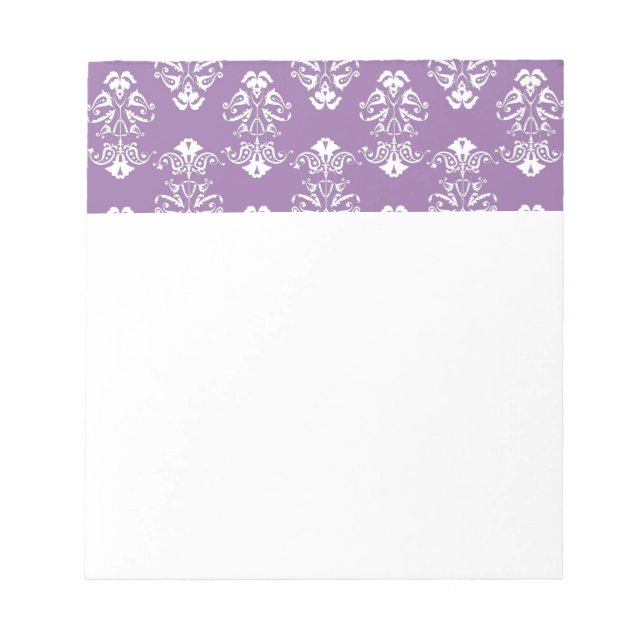 Purple Damask Notepad (Front)