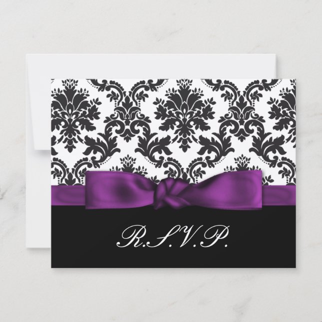 purple damask  rsvp (Front)