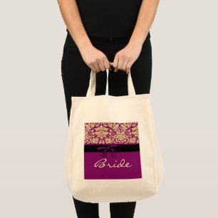 Purple Damask Tote Bag