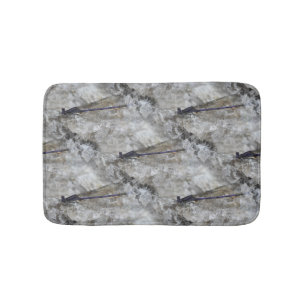 Purple Damselfly Nature Pattern Bath Mat