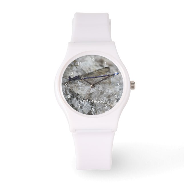 Purple Damselfly Personalised Watch (Front)
