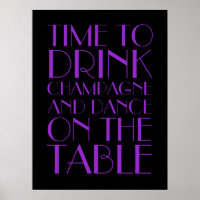 Purple Dancing Flappers Party Poster