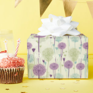 Purple Dandelions Wrapping Paper