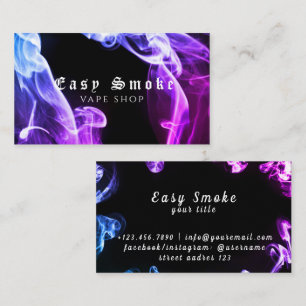 Purple Dark Black Smoke Vape Shop Business Card