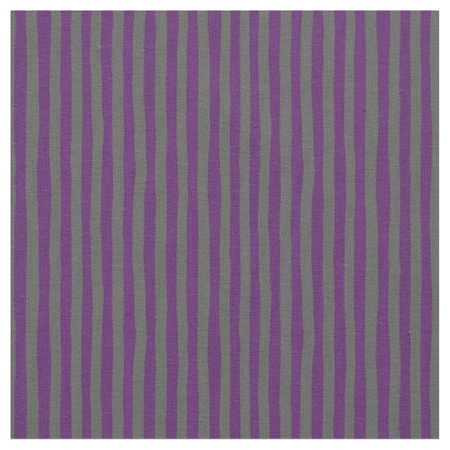 Purple & Dark Gray Wonky Stripes Fabric (Close Up)