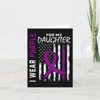 Purple Daughter Pancreatic Cancer Awareness USA Fl Card