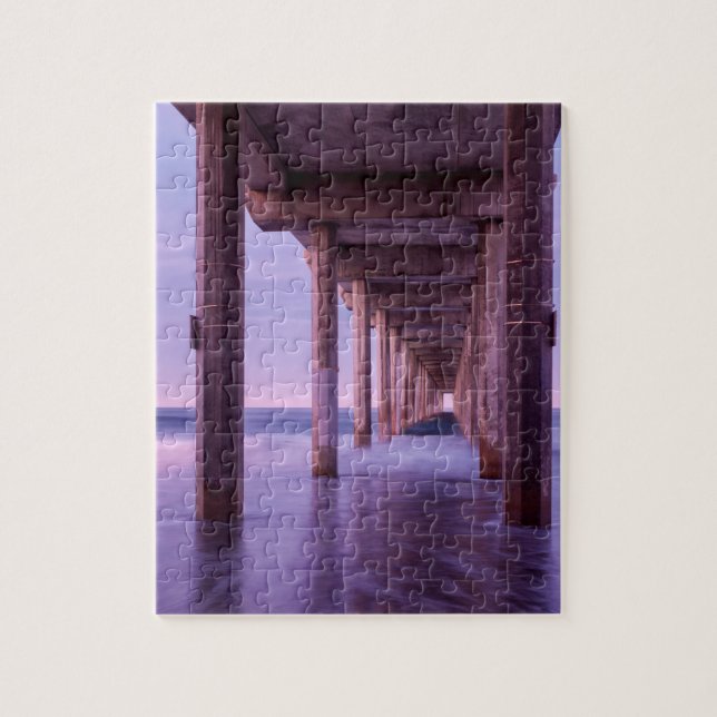 Purple Dawn At Scripps Pier Jigsaw Puzzle (Vertical)