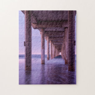 Purple Dawn At Scripps Pier Jigsaw Puzzle