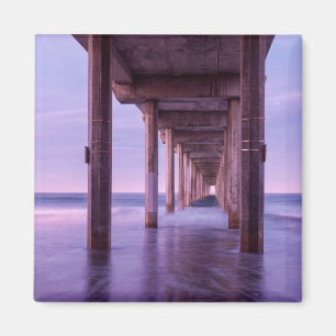 Purple Dawn At Scripps Pier Magnet