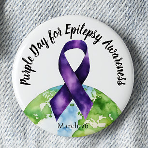 Purple Day Epilepsy Awareness March 26 6 Cm Round Badge
