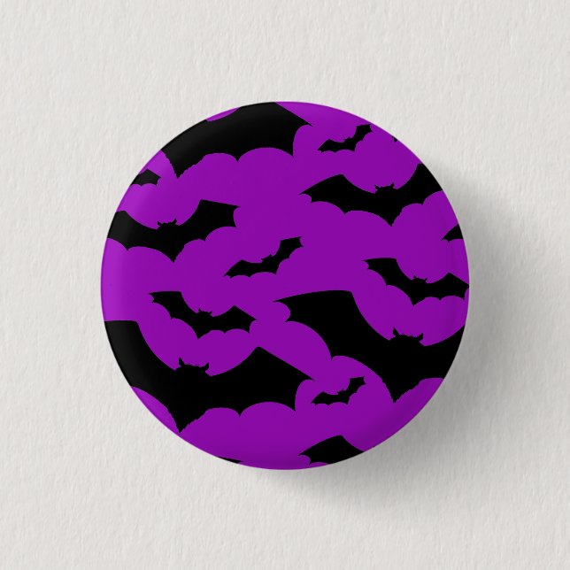 Purple Deathrock Bats 3 Cm Round Badge (Front)