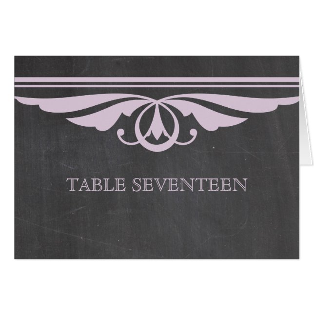Purple Deco Chalkboard Table Number Card (Front Horizontal)