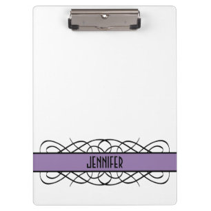 Purple Deco Flourish Clipboard