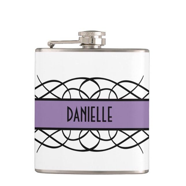 Purple Deco Flourish Flask (Front)