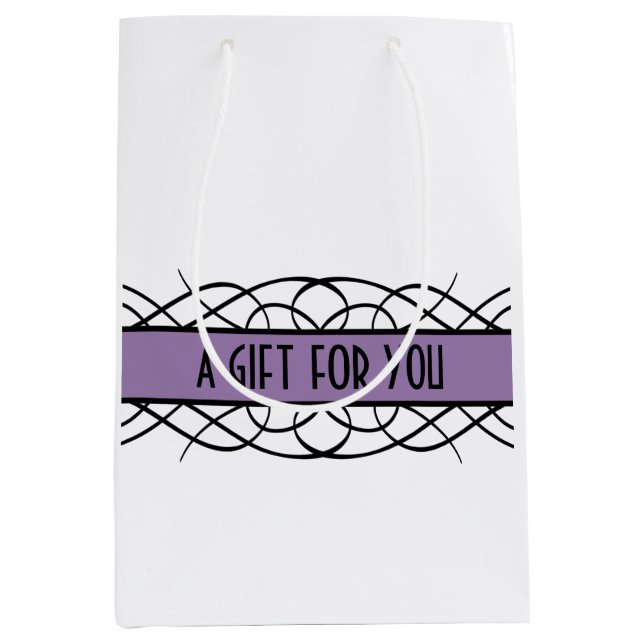 Purple Deco Flourish Gift Bag (Front)