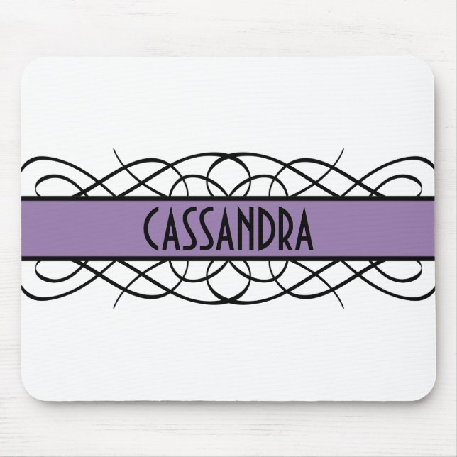 Purple Deco Flourish Mousepad (Front)