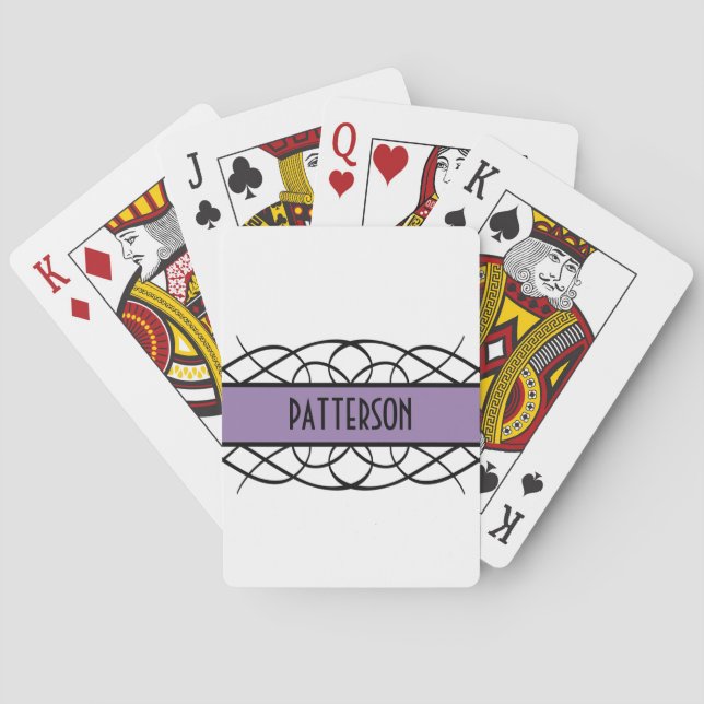 Purple Deco Flourish Playing Cards (Back)