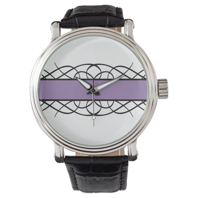 Purple Deco Flourish Watch (Front)