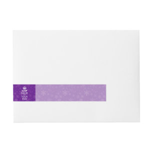 Purple Decor KEEP CALM AND Your Creative Text Wraparound Address Label