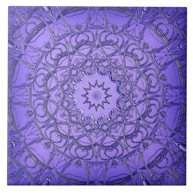 Purple Decorative Ceramic Tile (Front)
