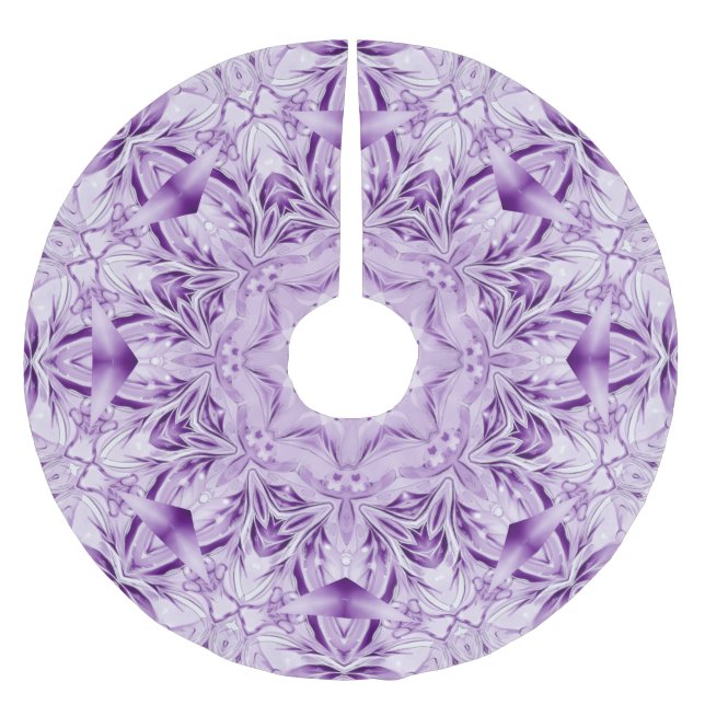 Purple Decorative Christmas Holiday Tree Skirt (Front)