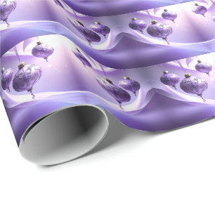 Purple Decorative Christmas Holiday Wrapping Paper