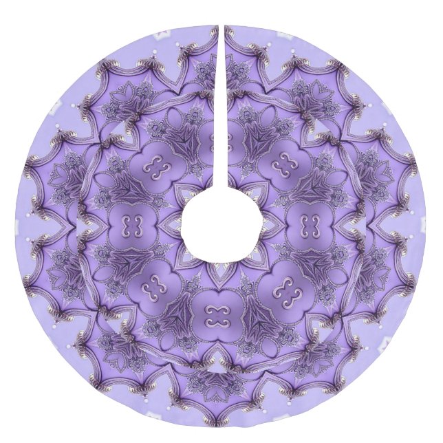 Purple Decorative Christmas Tree Skirt (Front)