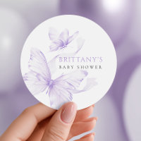 Purple Delicate Butterfly Baby Shower