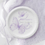 Purple Delicate Butterfly Baby Shower Paper Plate<br><div class="desc">Purple Delicate Butterfly Baby Shower Paper Plates</div>
