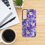 Purple Delphinium Flowers Floral Samsung Galaxy Case<br><div class="desc">Protect your Samsung Galaxy S22 phone with this durable phone case that features the photo image of purple Delphinium flowers with white centres. A lovely,  floral design! Select your phone style. NOTE: You may need to edit and adjust image as necessary when changing phone style.</div>