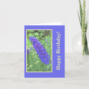 "PURPLE DELPHINIUM /HAPPY BIRTHDAY" CARD
