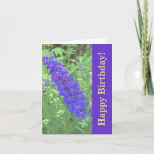 "PURPLE DELPHINIUM /HAPPY BIRTHDAY" CARD