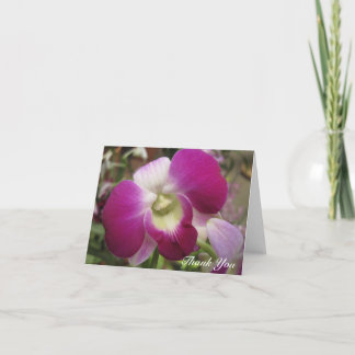 Purple Dendrobium Orchid Thank You Card