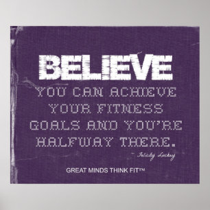 Purple Denim Believe Fitness Poster