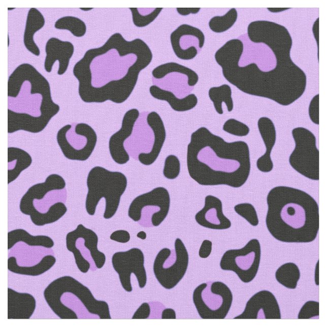 Purple dental leopard print fabric (Close Up)
