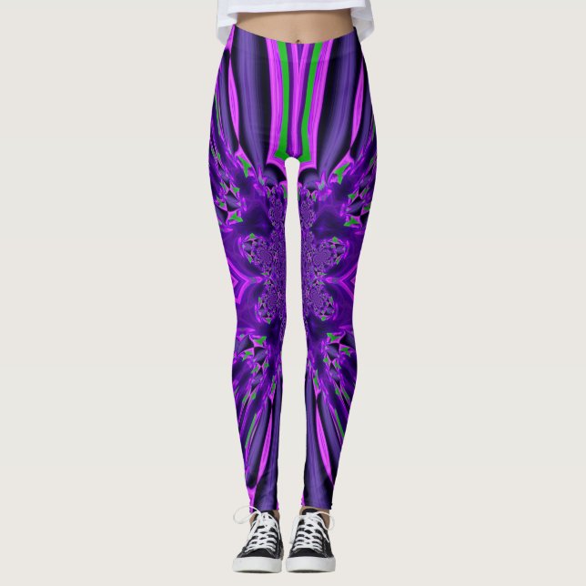 Purple Design Swirl Leggings (Front)