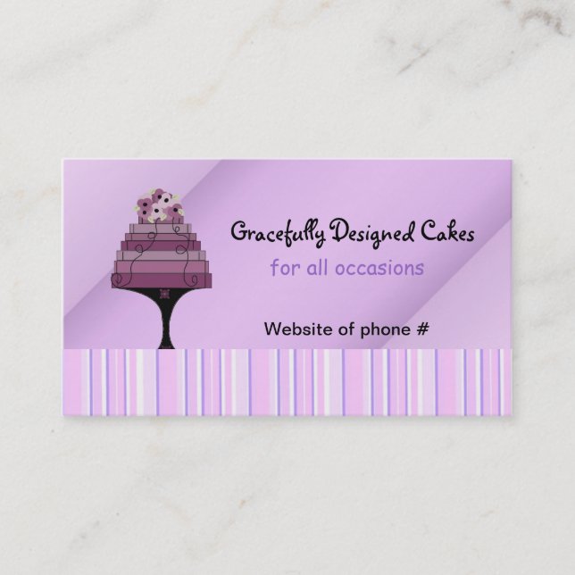 Purple Designer Cake Business Card (Front)